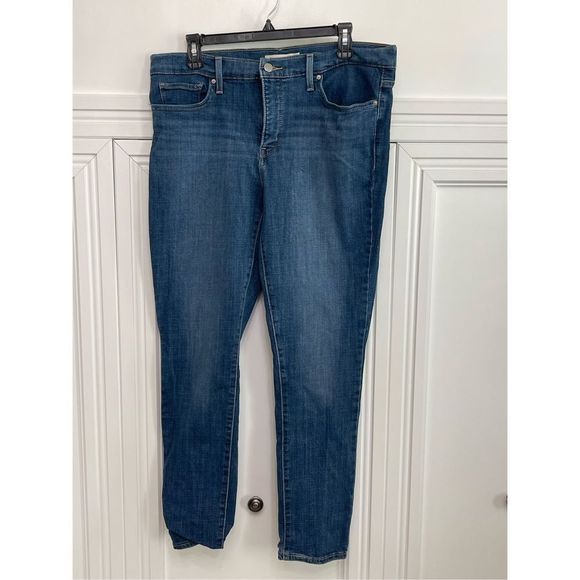 31-Levi's Blue Medium Wash Stretch Denim 311 Shaping Skinny Jeans Size 32 - Picture 1 of 7